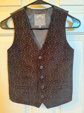 Appaman Boys Black Patterned Dress Vest